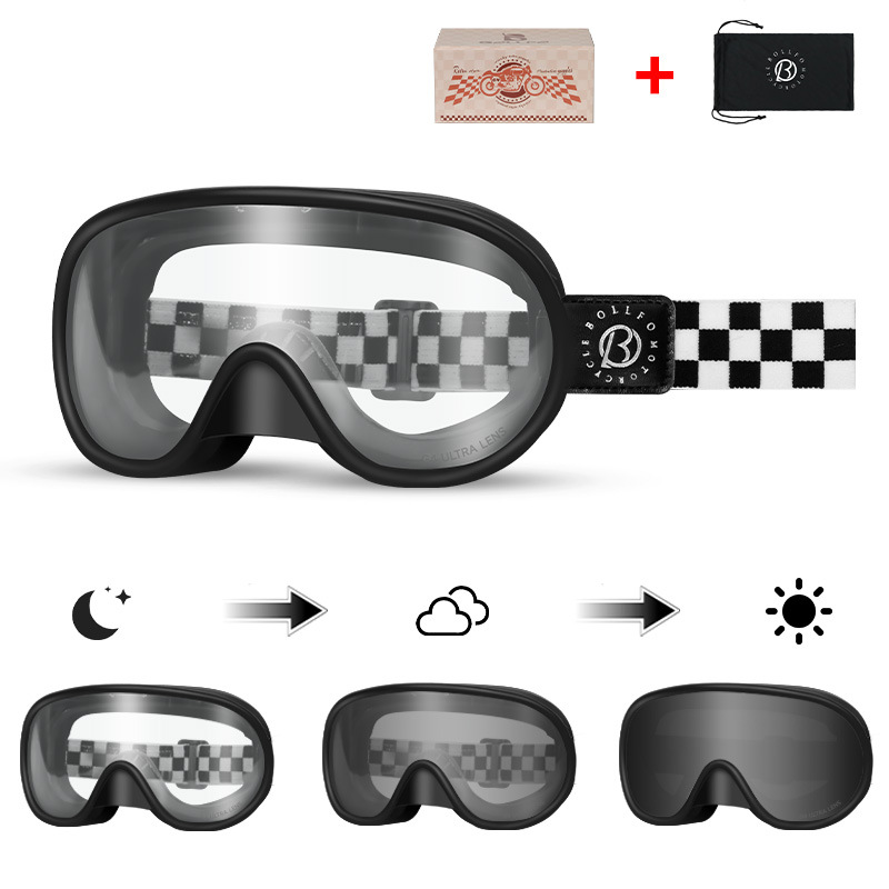 Motorcycle Gear Vintage - Motorbril Fotochromatische lenzen Vintage motorbril voor