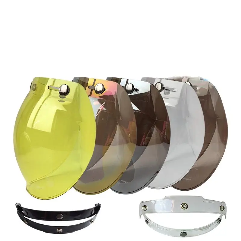 Motorcycle Gear Vintage - Gele kleur motorhelm vizier Bubble Shield