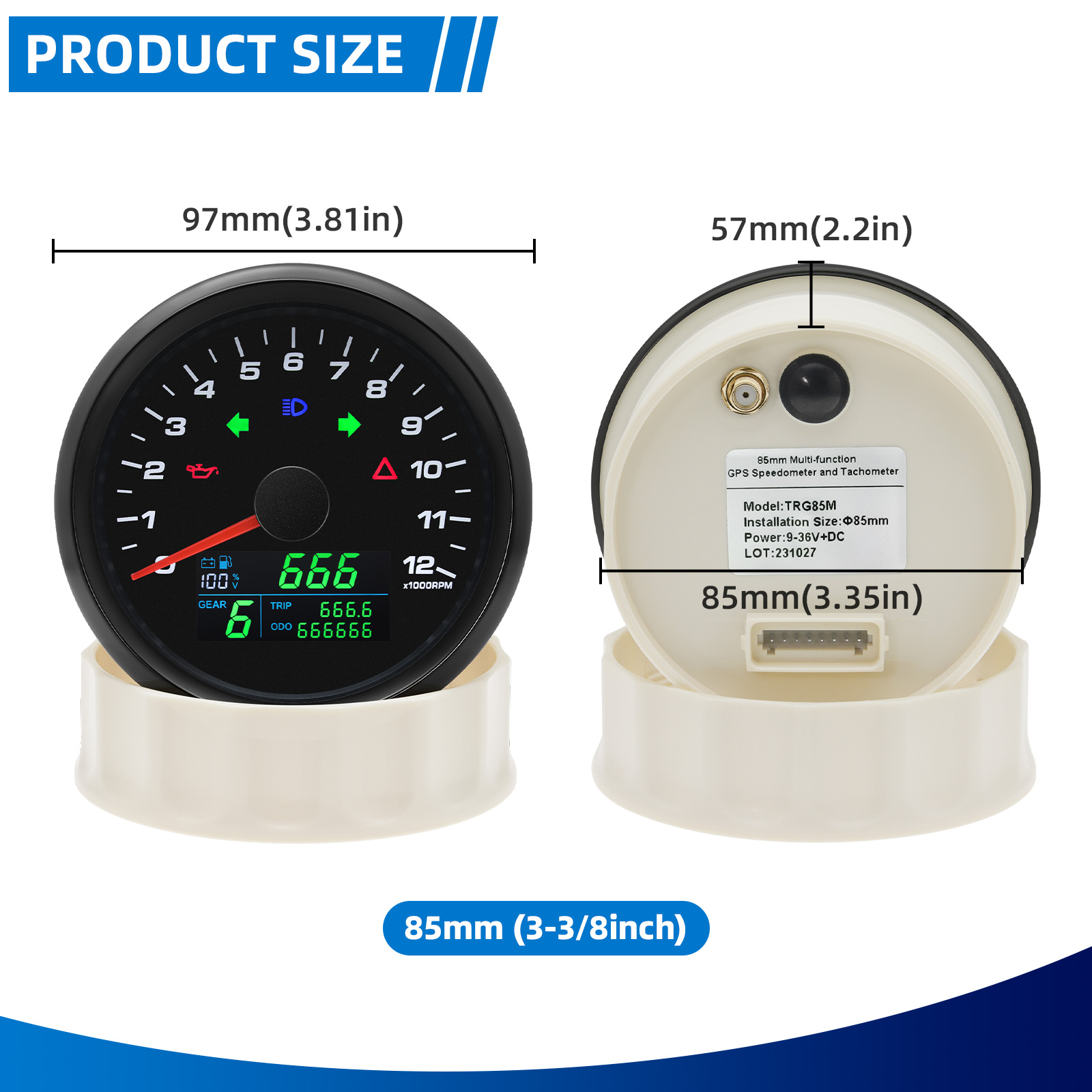 6 in 1 0-12000 RPM Toerentelle - Motorcycle Gear Levels recensie en prijs